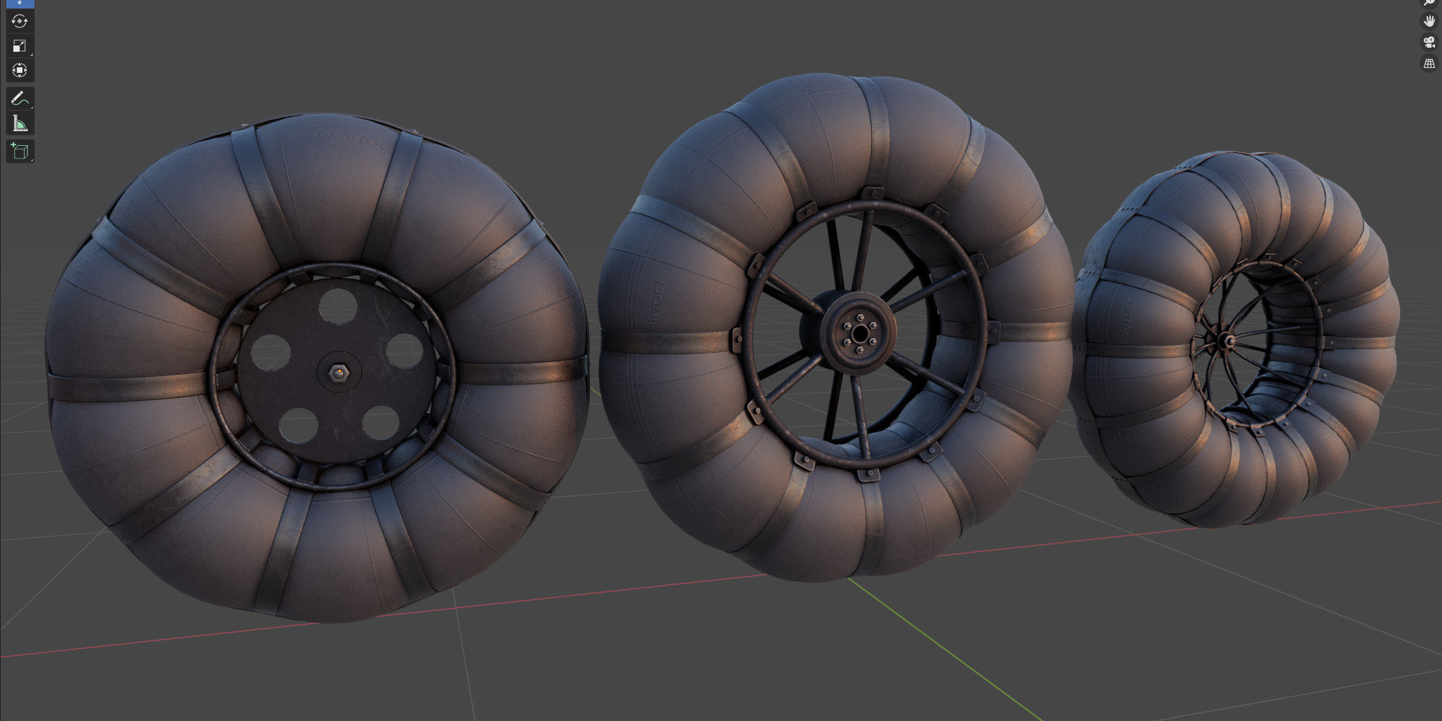 Wheels of an all-terrain vehicle and a swamp 3D model_12