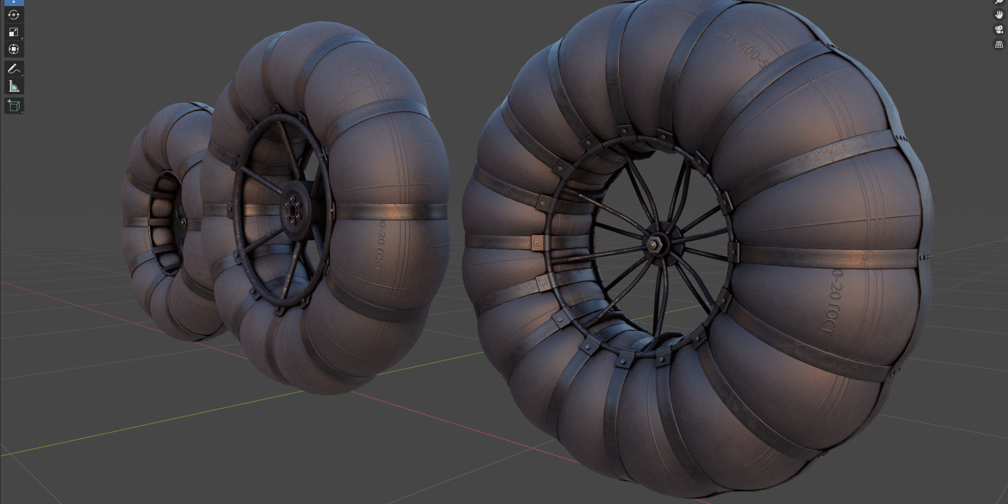 Wheels of an all-terrain vehicle and a swamp 3D model_14