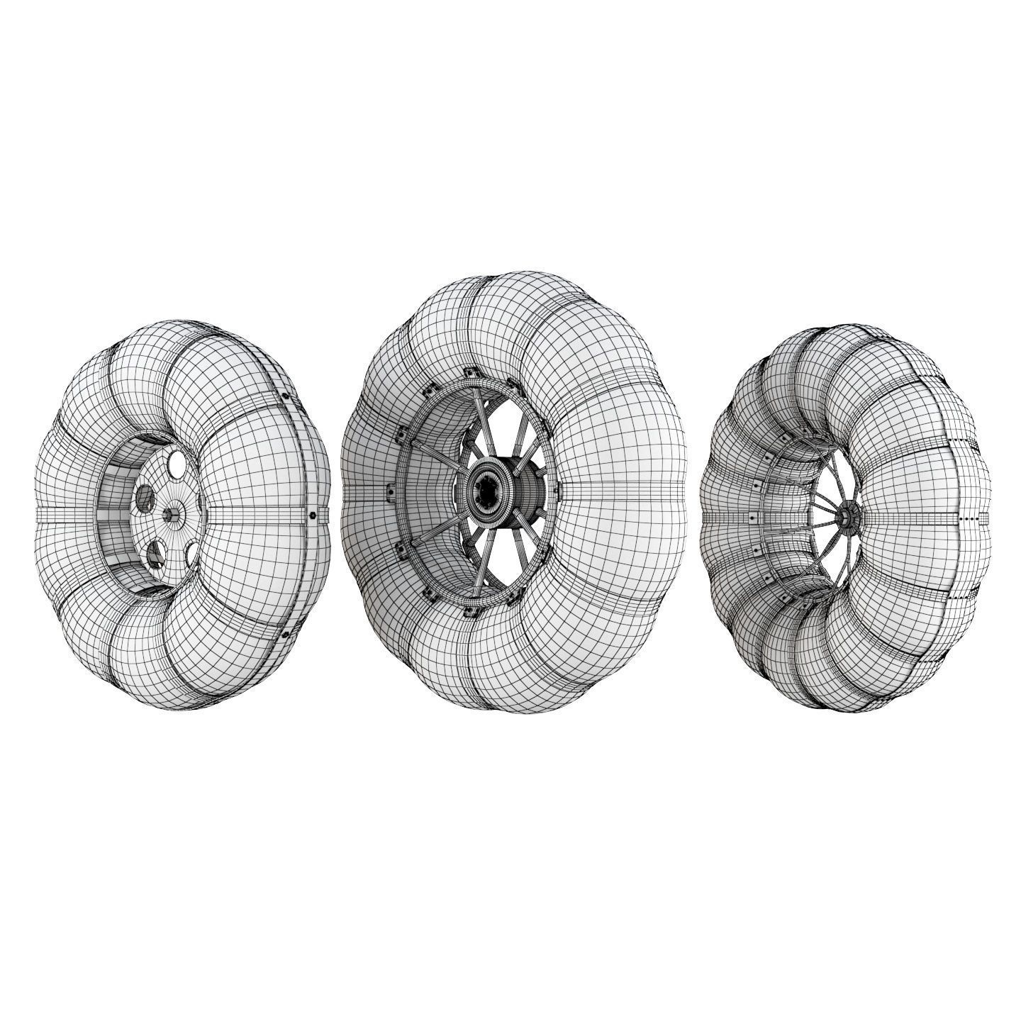 Wheels of an all-terrain vehicle and a swamp 3D model_19