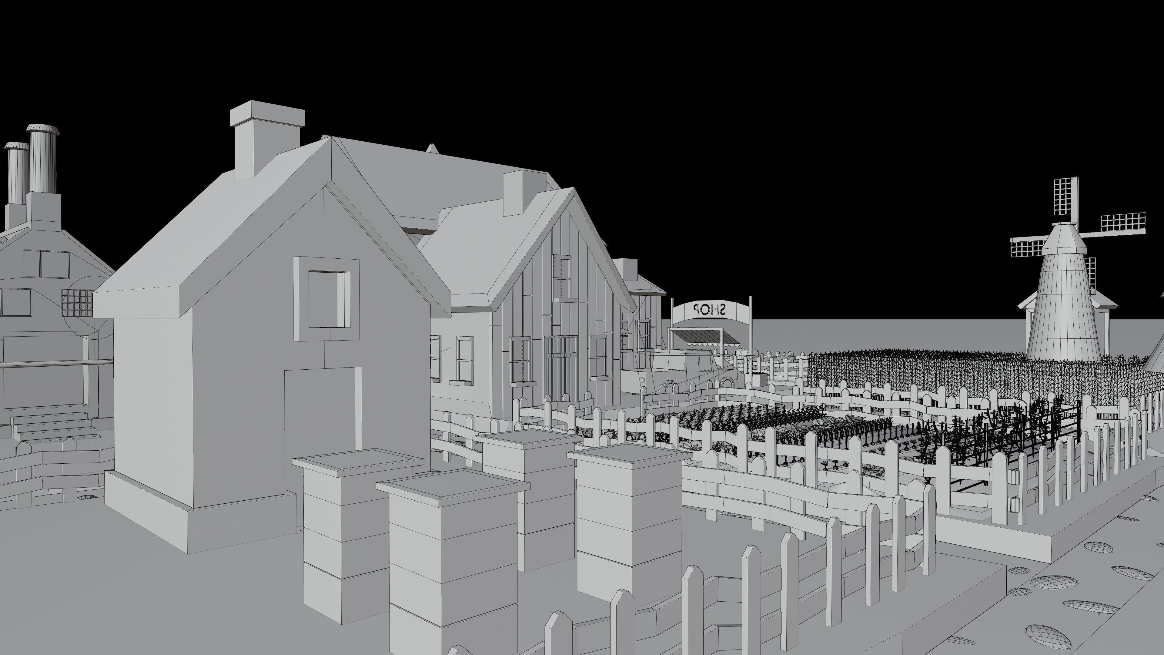 3d isometric lowpoly farmstead Low-poly 3D model_6