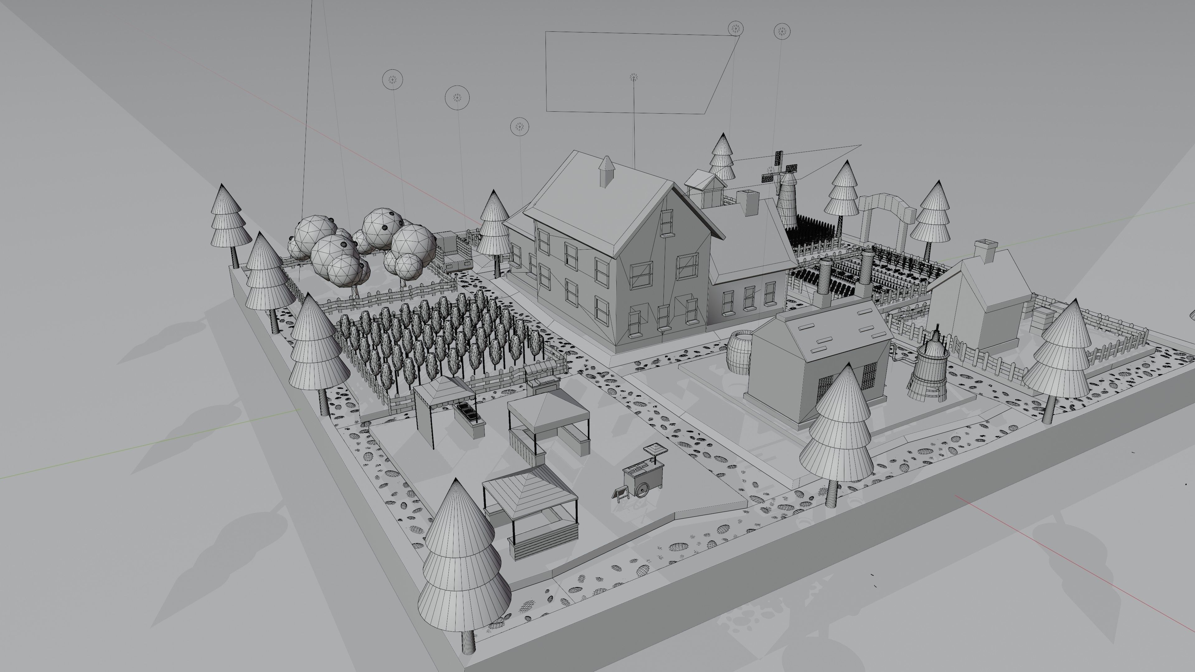 3d isometric lowpoly farmstead Low-poly 3D model_5