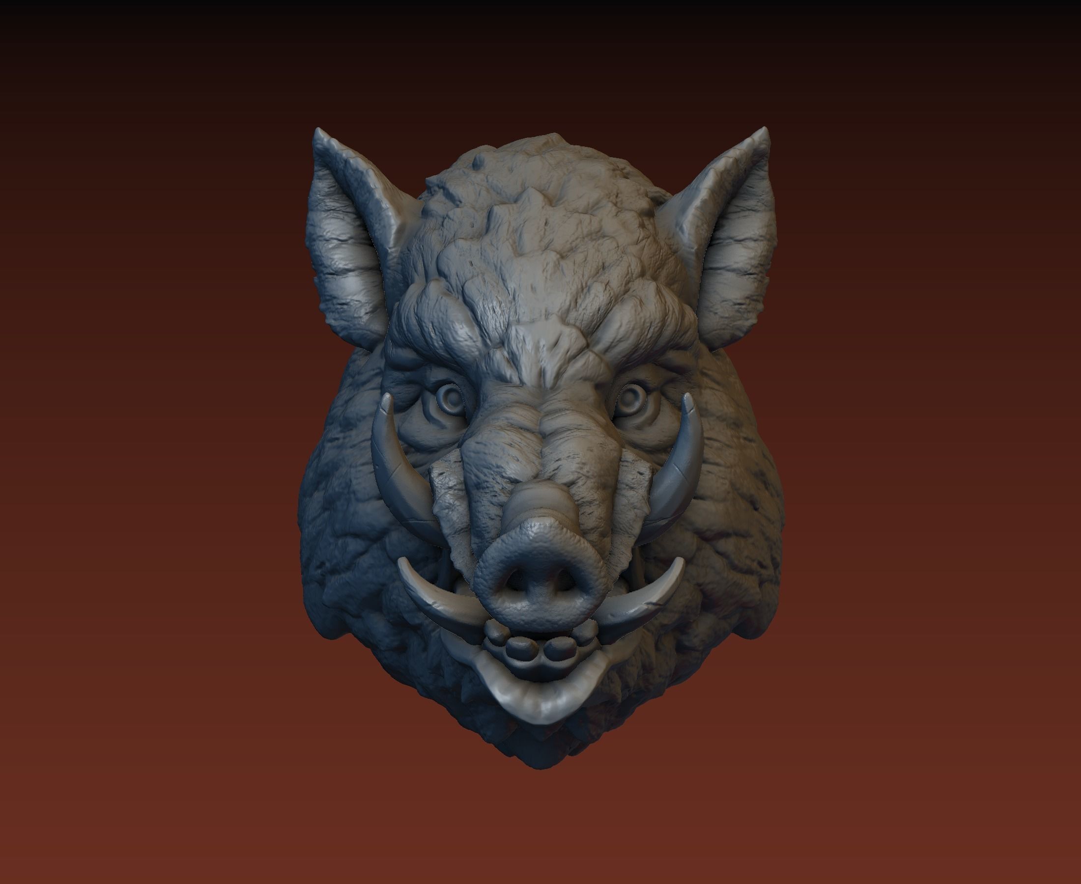 Boar head 3D print model_6