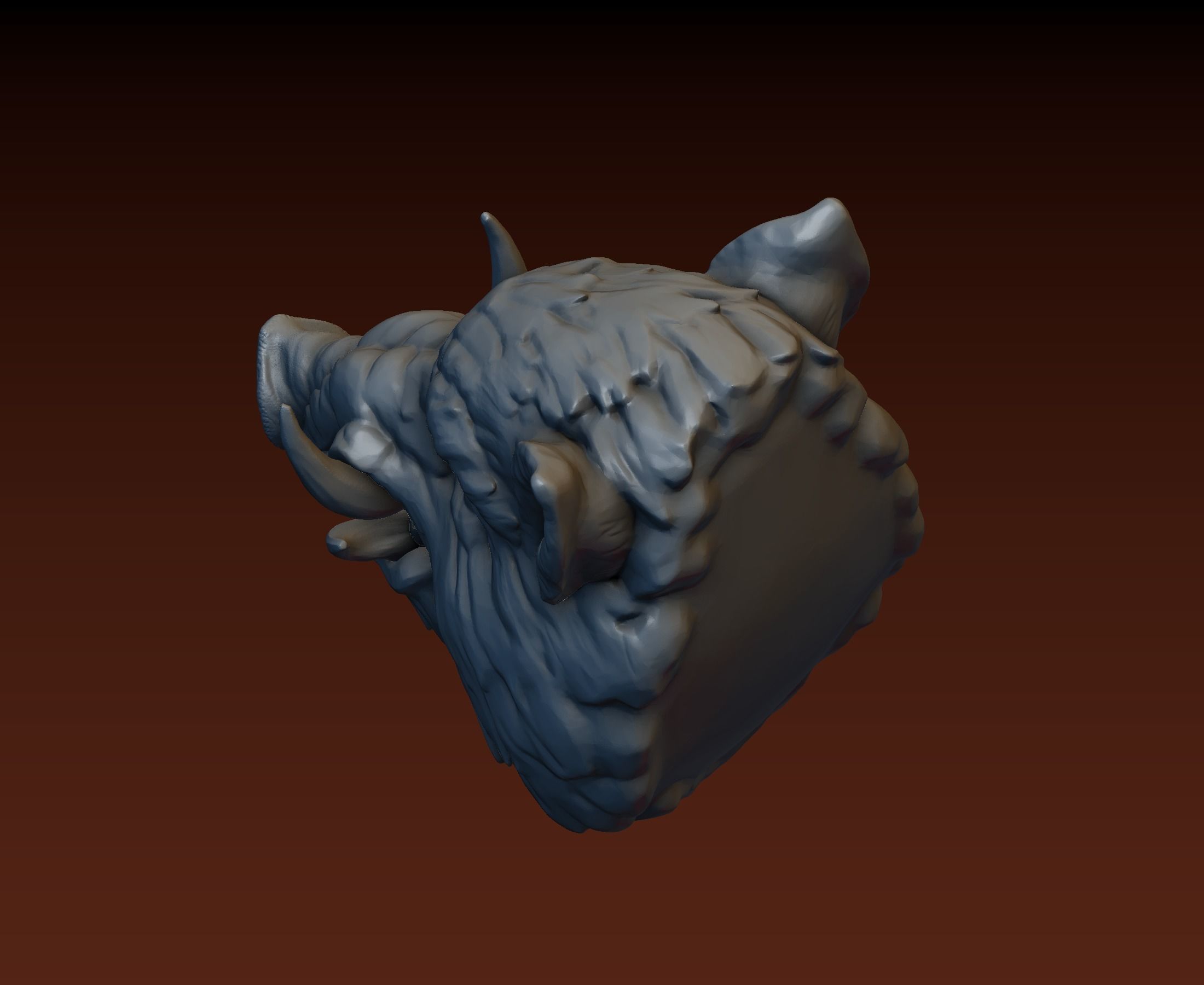 Boar head 3D print model_21