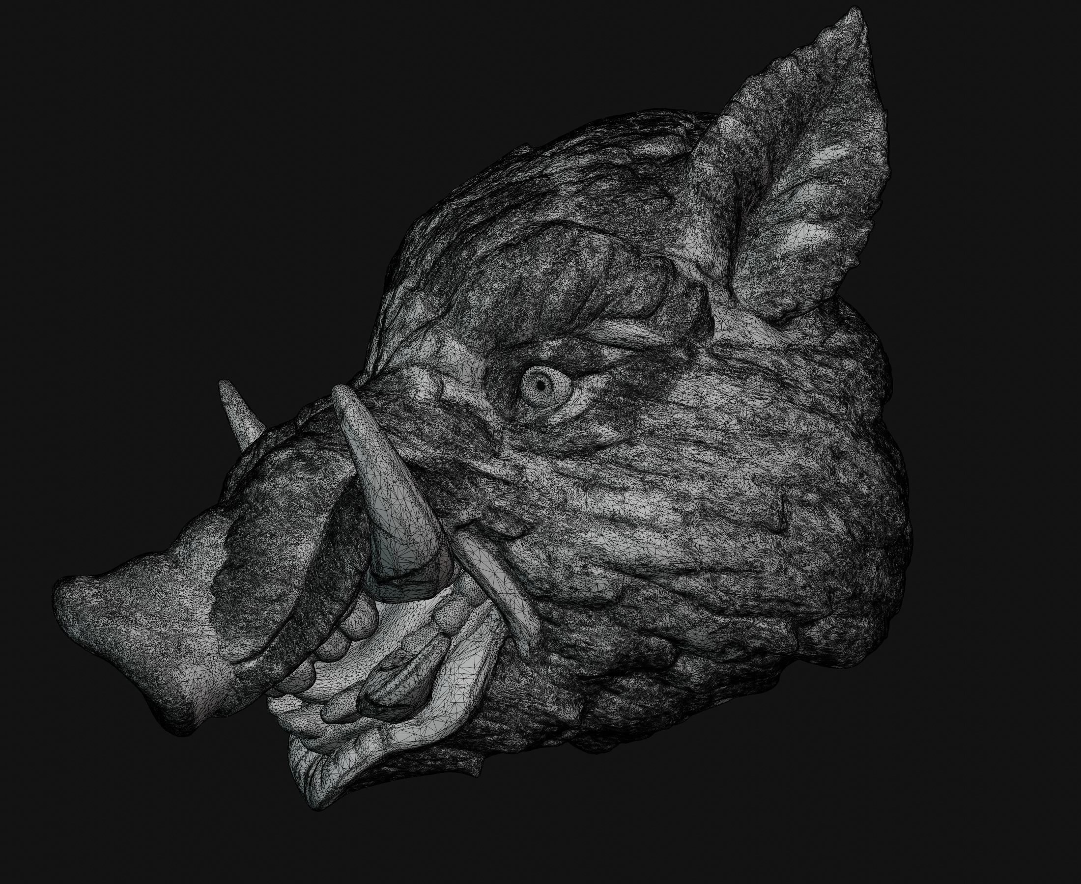 Boar head 3D print model_26