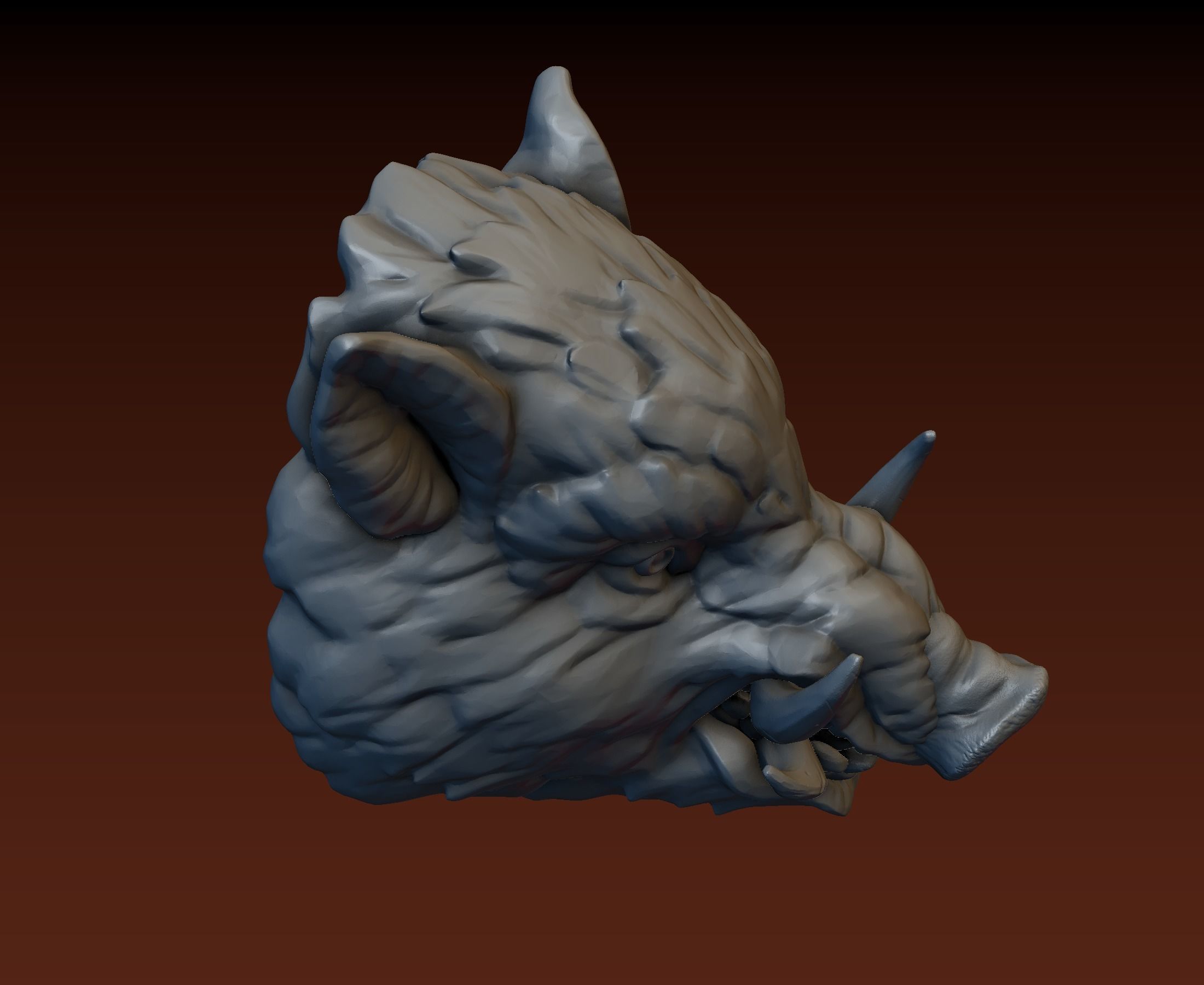 Boar head 3D print model_17