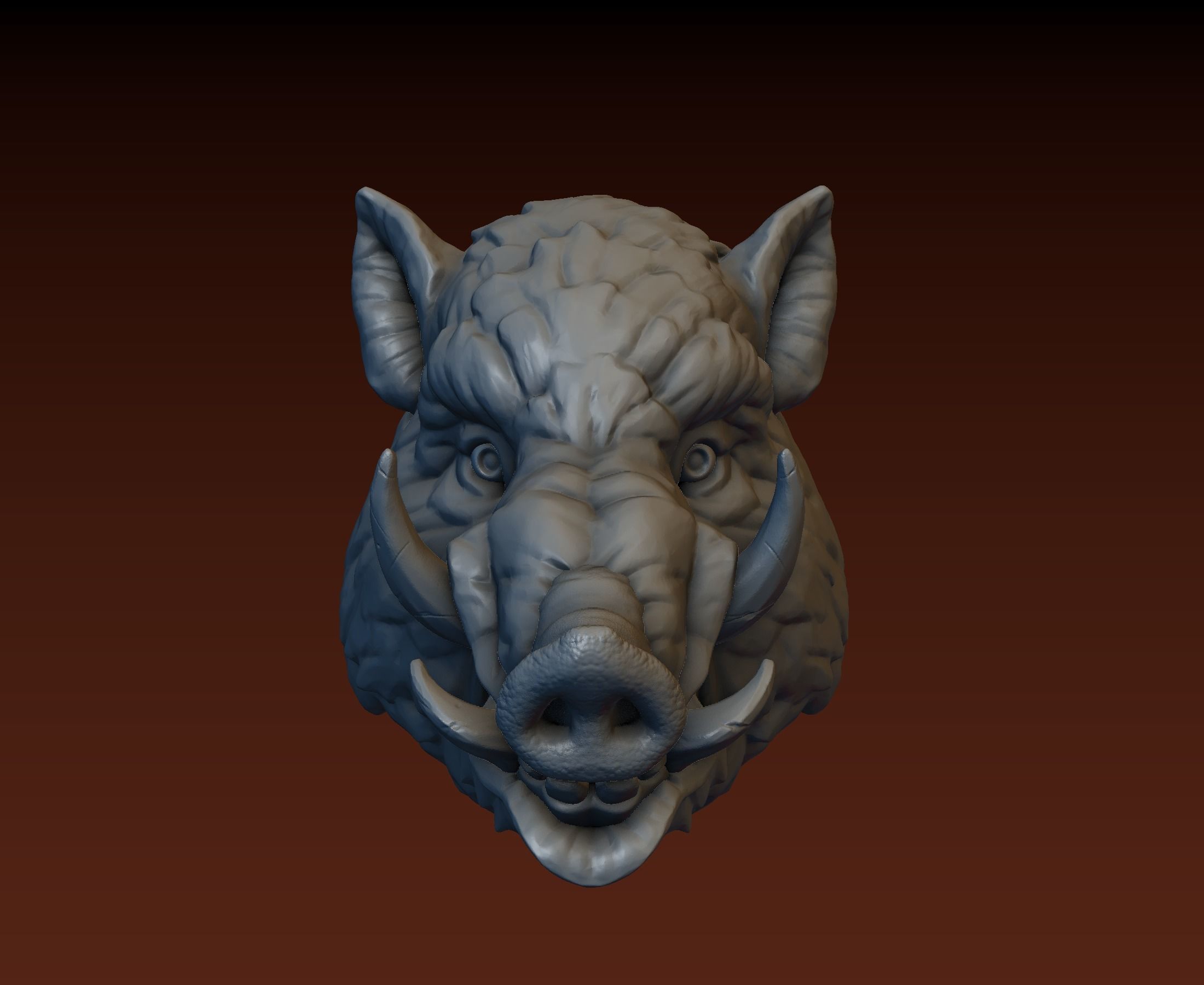 Boar head 3D print model_12