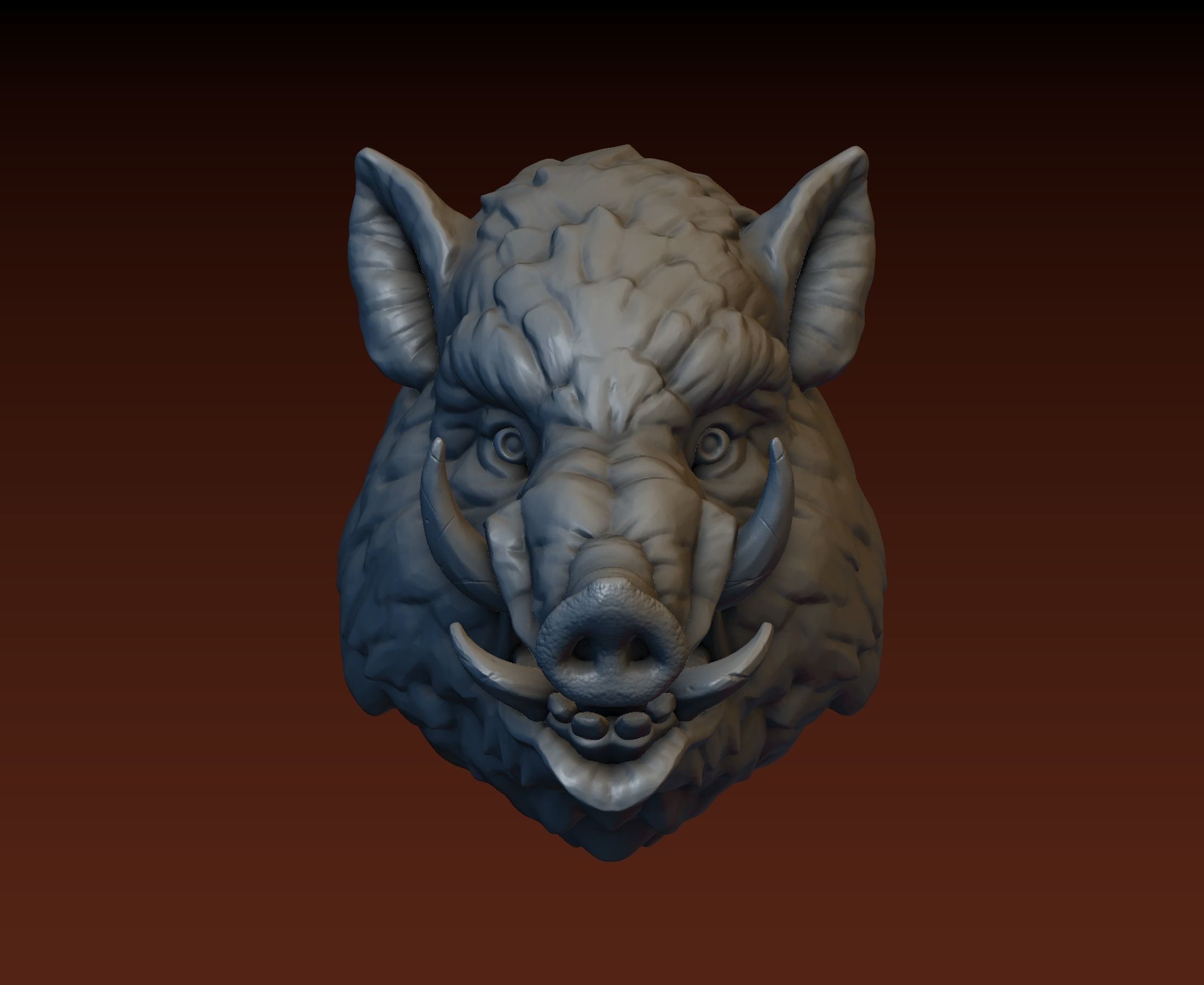 Boar head 3D print model_13
