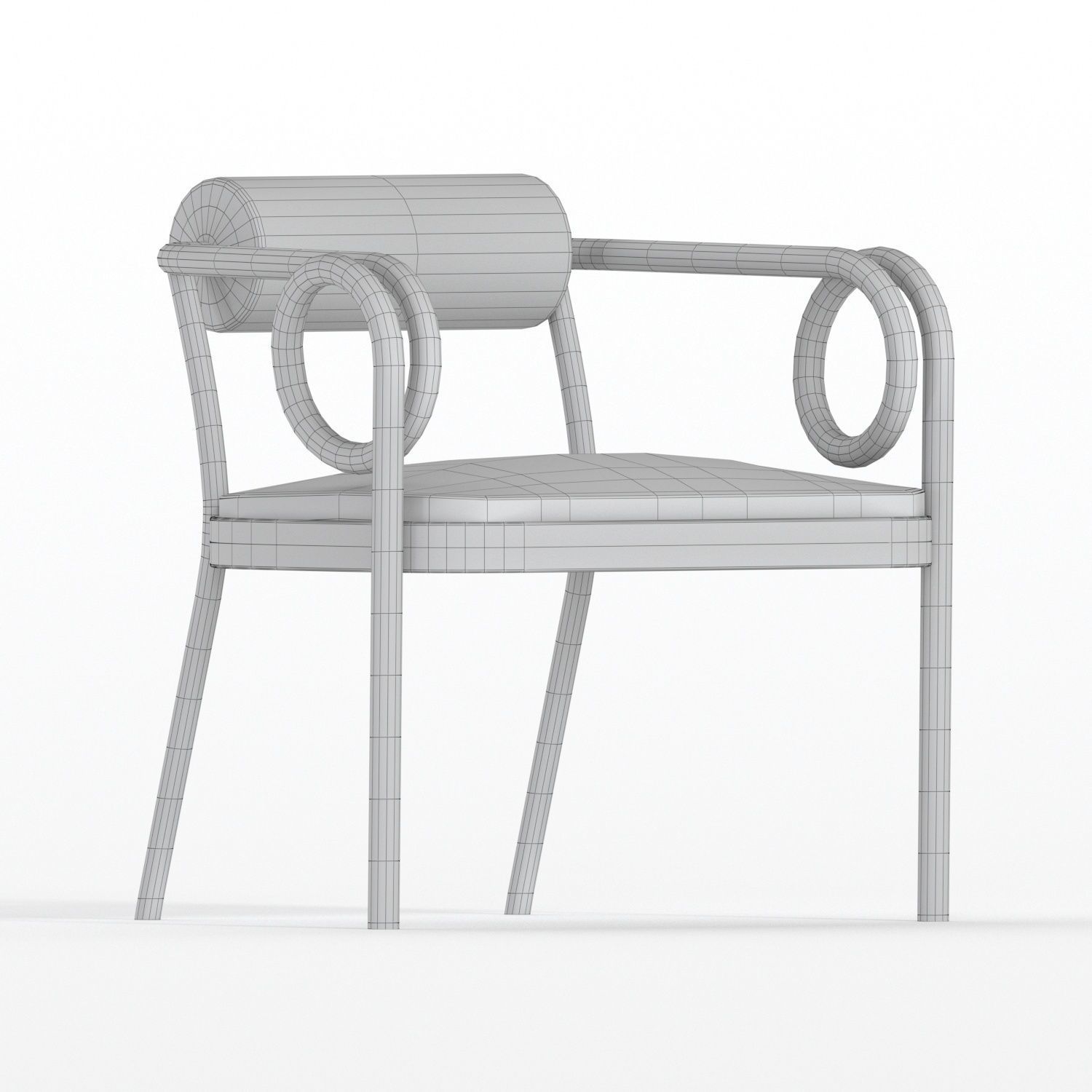 Loop armchair 3D model_1