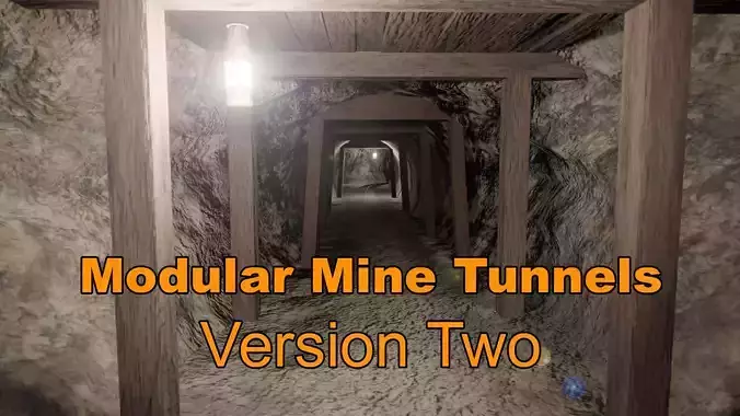 Modular Mine Tunnels Version Two Low-poly 3D model