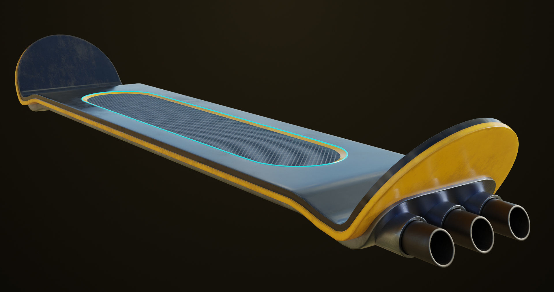 Sic-Fi Emissive Hoverboard 5 All PBR Unity UE Textures Included Low-poly 3D model_8
