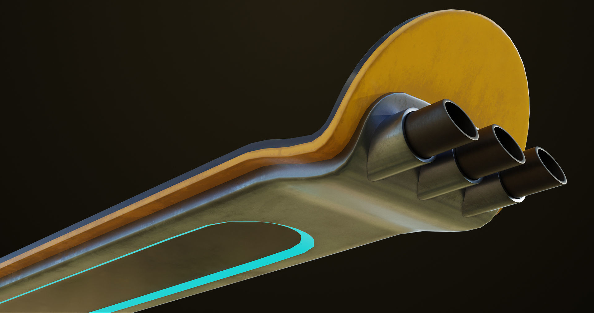 Sic-Fi Emissive Hoverboard 5 All PBR Unity UE Textures Included Low-poly 3D model_12