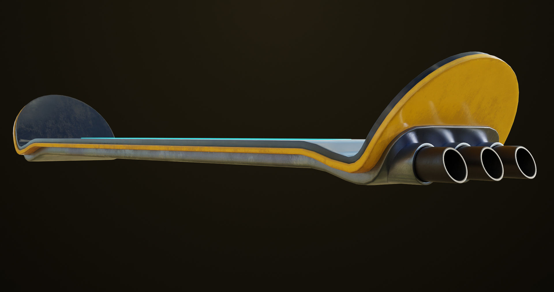 Sic-Fi Emissive Hoverboard 5 All PBR Unity UE Textures Included Low-poly 3D model_14