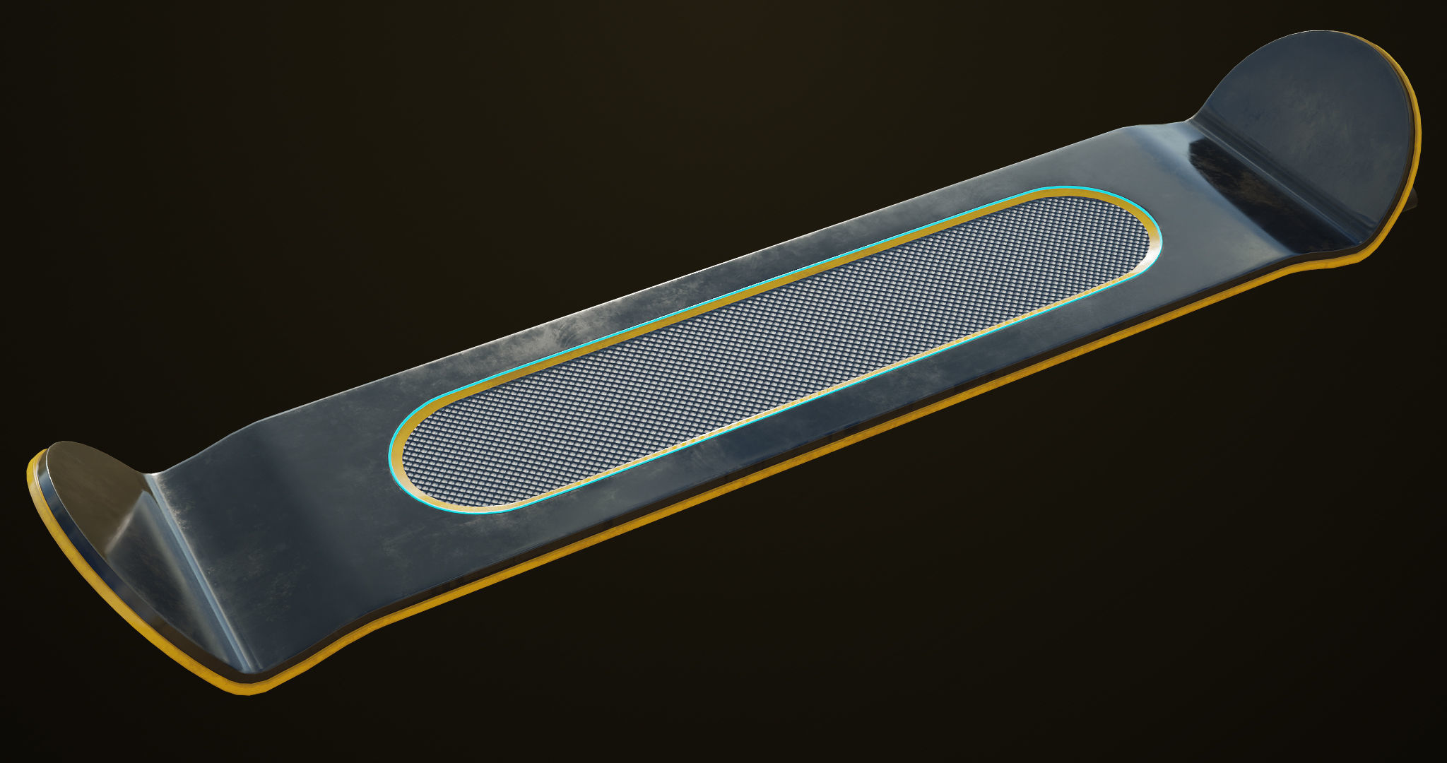 Sic-Fi Emissive Hoverboard 5 All PBR Unity UE Textures Included Low-poly 3D model_4