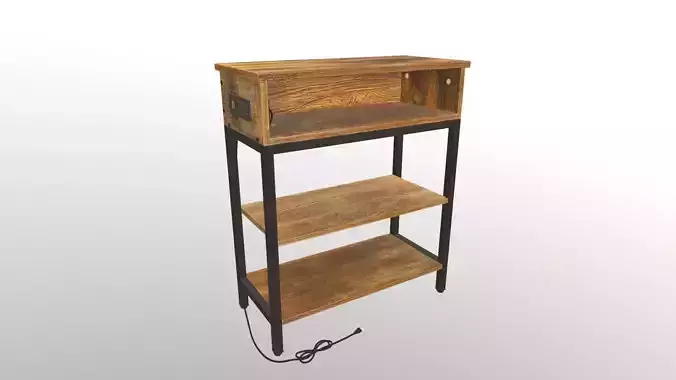 Side Table Storage With USB Port
