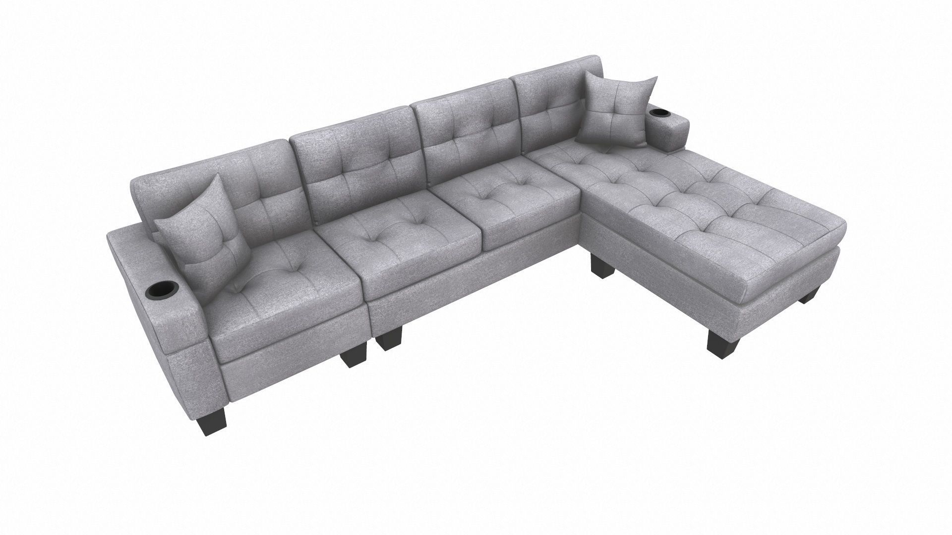 Sofa 3 Seater L  Shaped 3D model_4