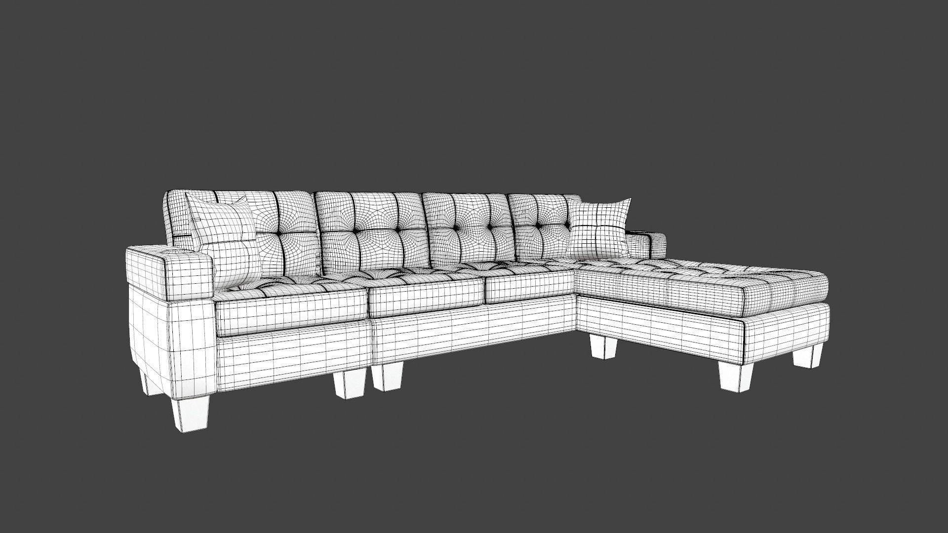 Sofa 3 Seater L  Shaped 3D model_19