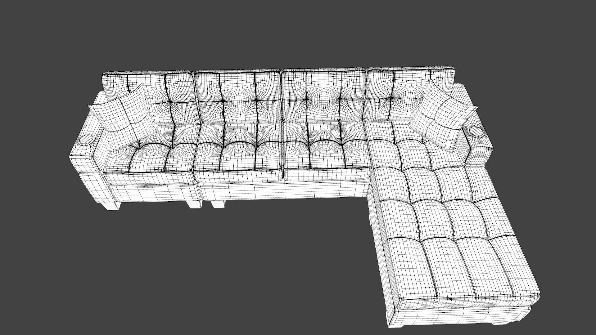 Sofa 3 Seater L  Shaped 3D model_17