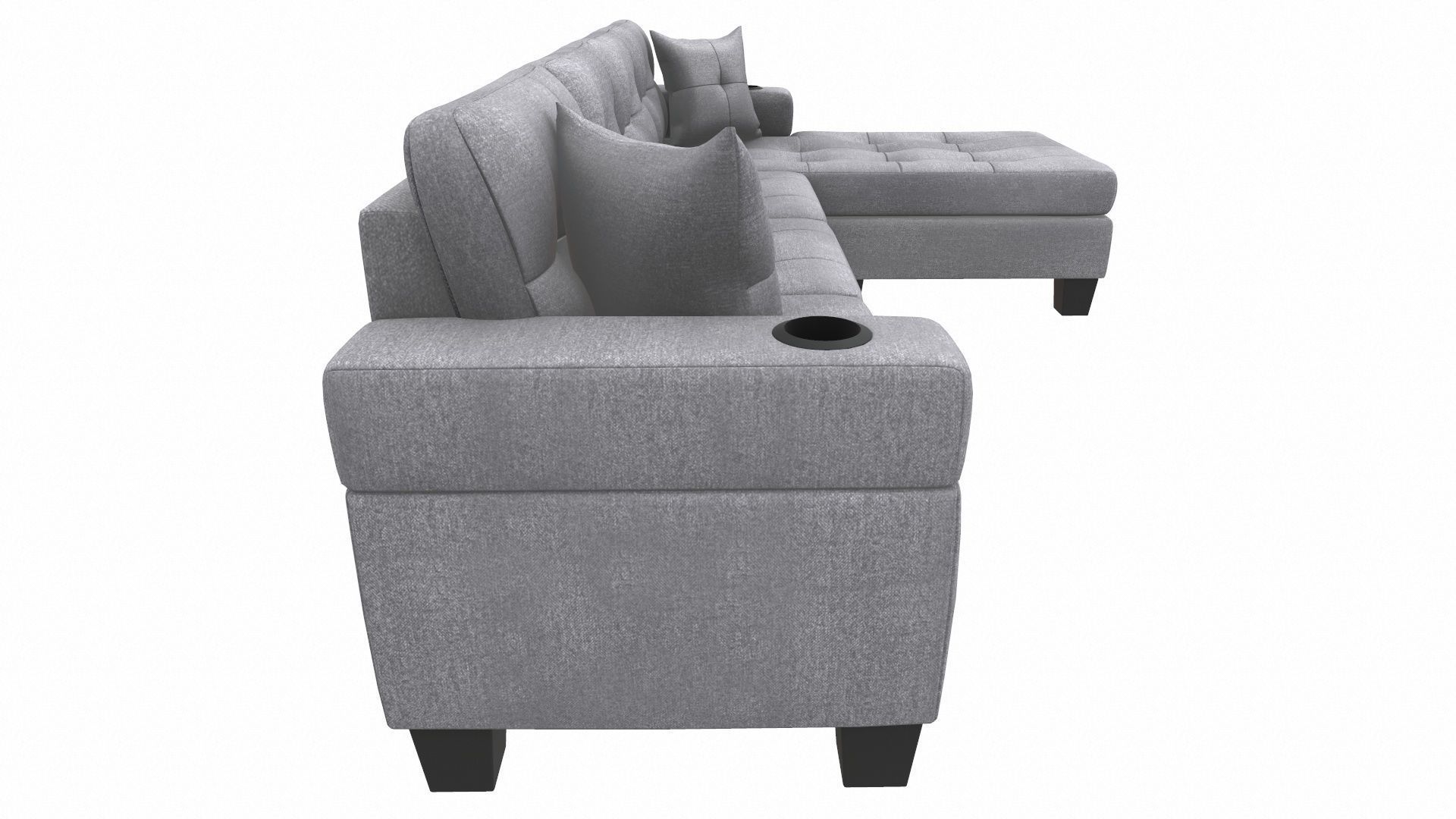 Sofa 3 Seater L  Shaped 3D model_6