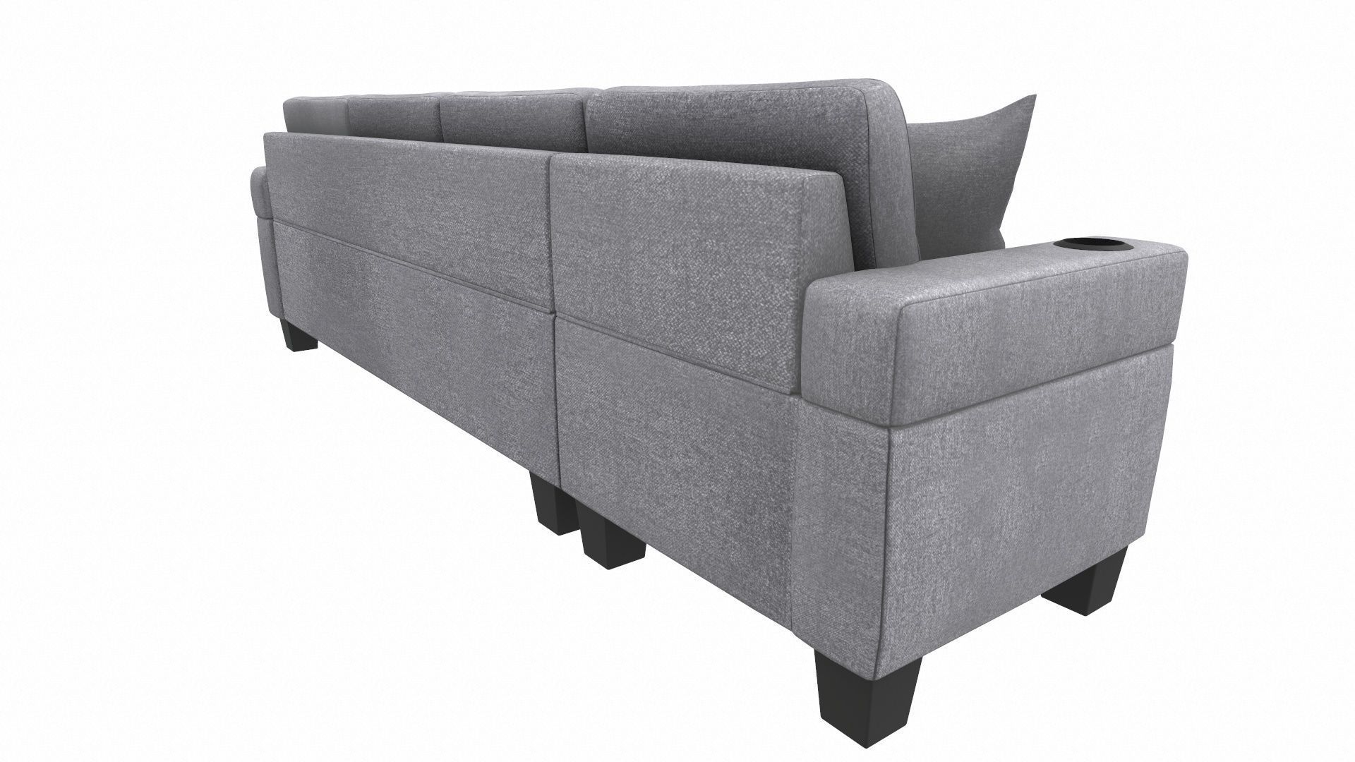 Sofa 3 Seater L  Shaped 3D model_7