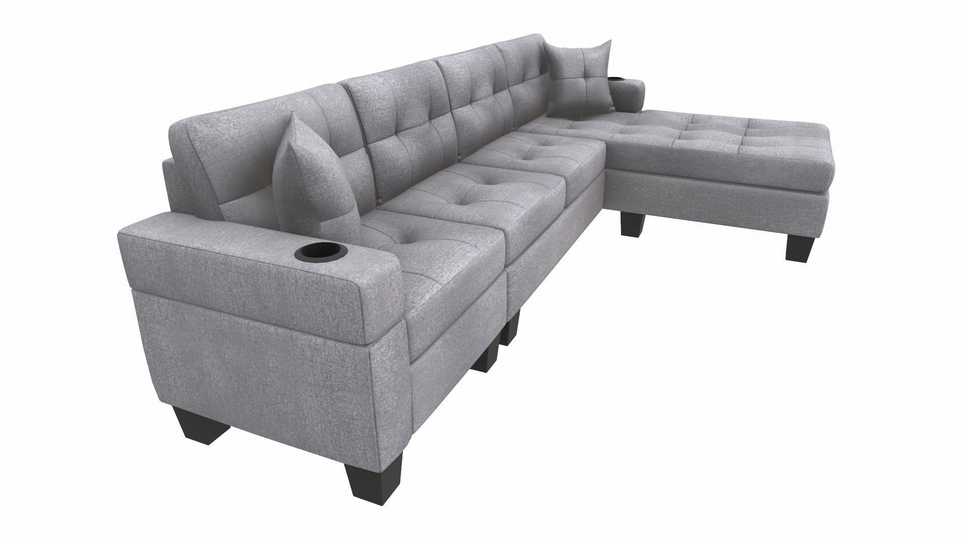 Sofa 3 Seater L  Shaped 3D model_5