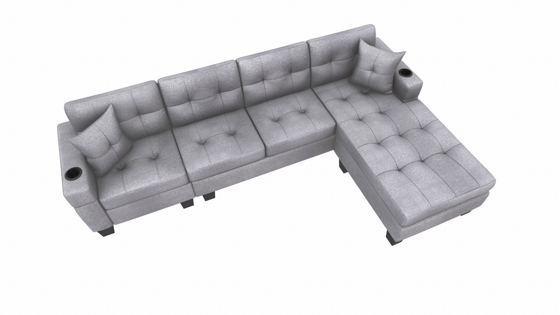Sofa 3 Seater L  Shaped 3D model_3