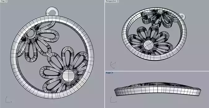FLOWER GOLD PENDANT 3D print model