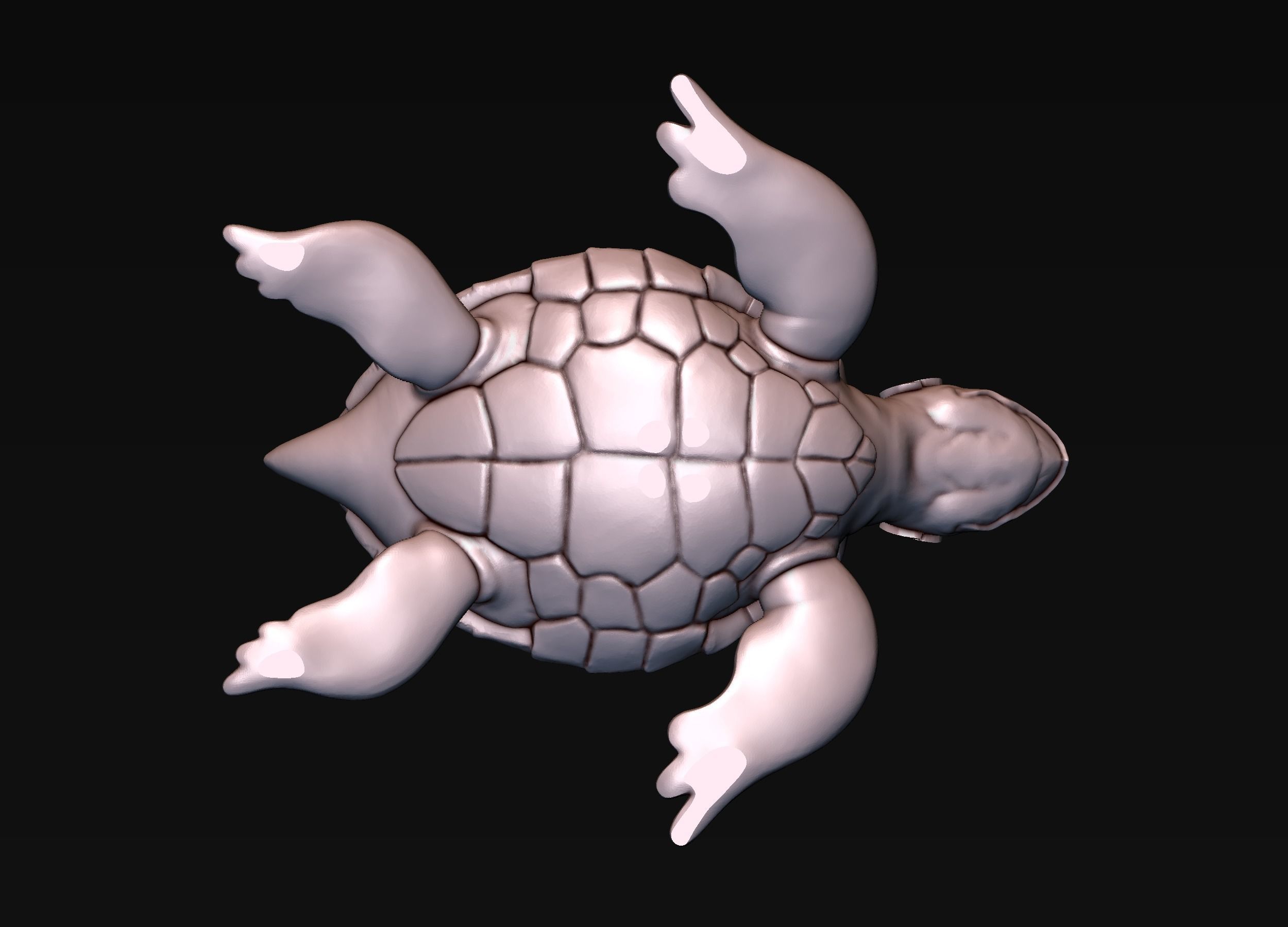 Turtle with Tiki Mask Ornament 3D print model_17