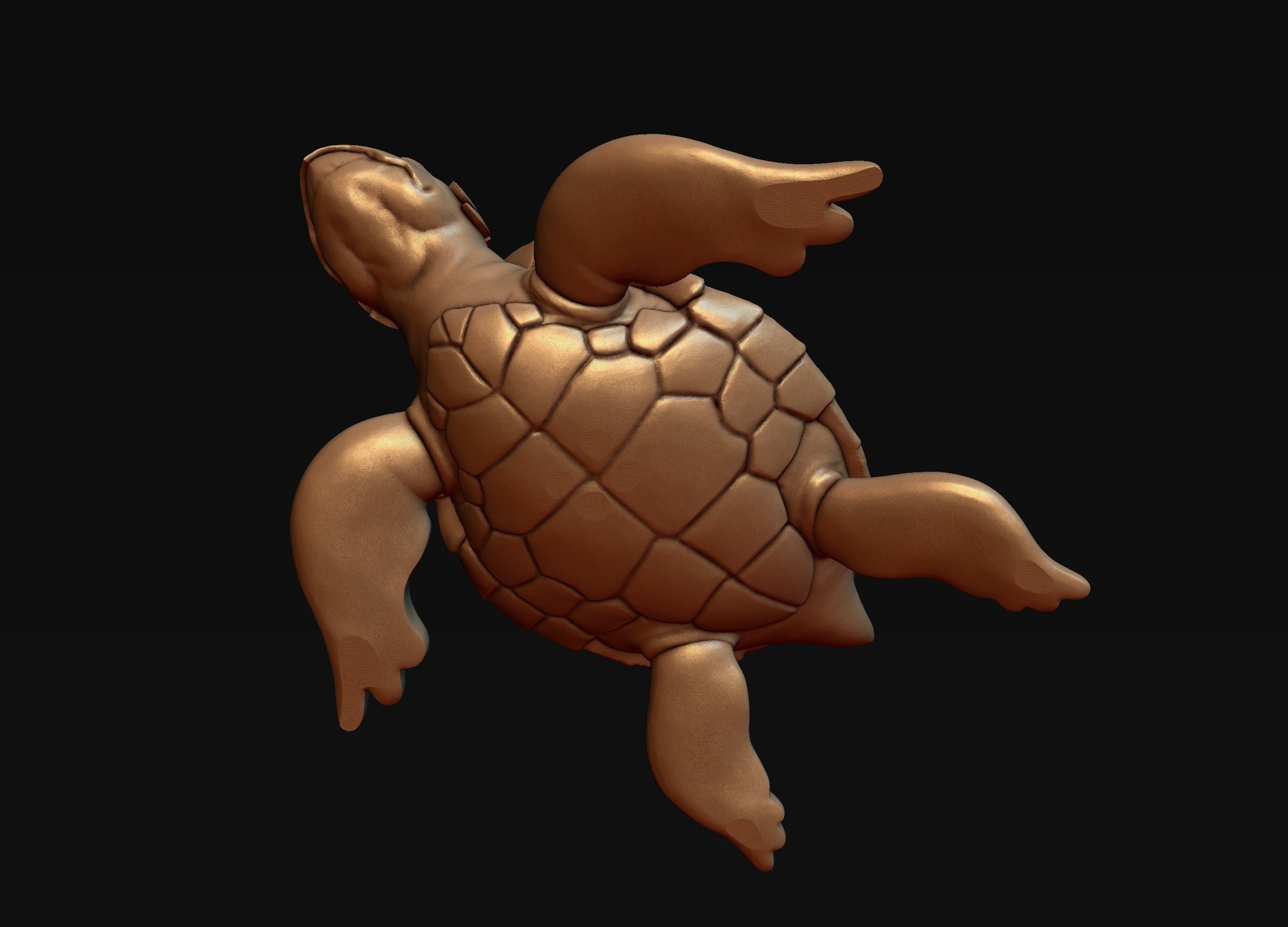 Turtle with Tiki Mask Ornament 3D print model_6