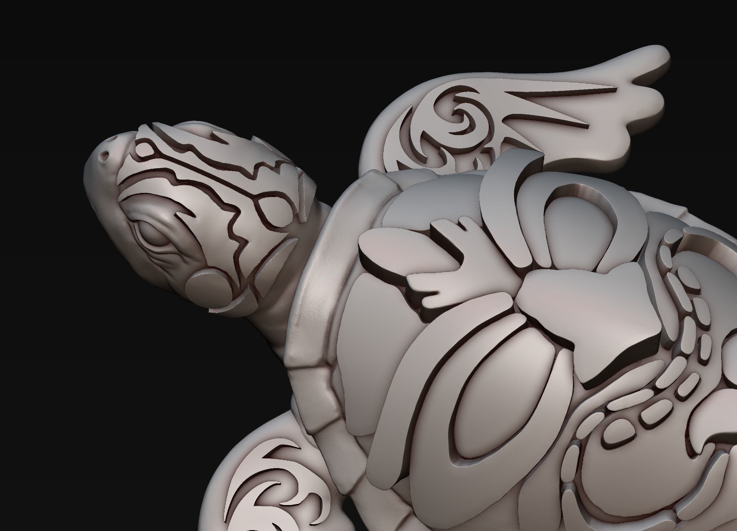 Turtle with Tiki Mask Ornament 3D print model_21