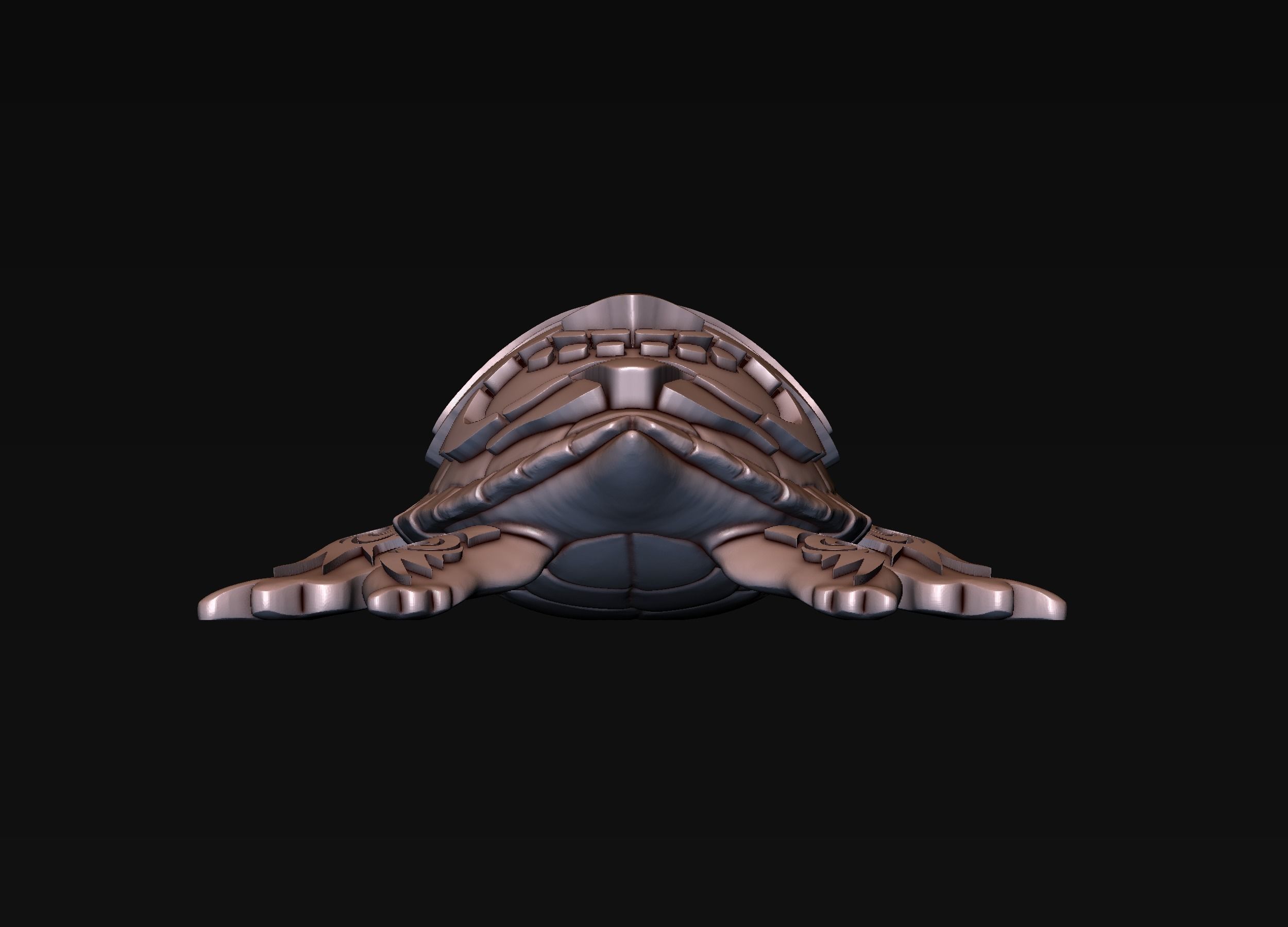 Turtle with Tiki Mask Ornament 3D print model_14