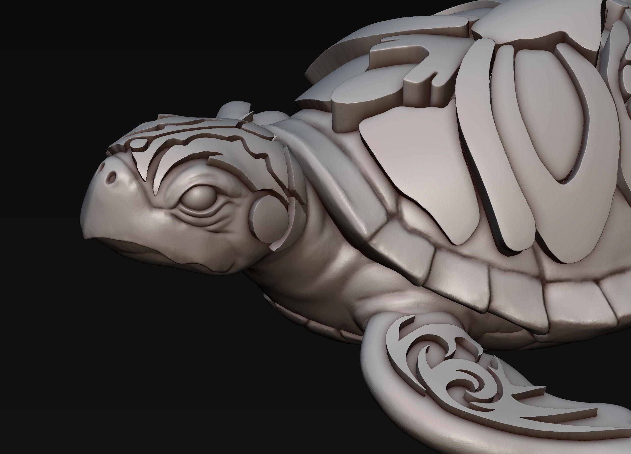 Turtle with Tiki Mask Ornament 3D print model_19