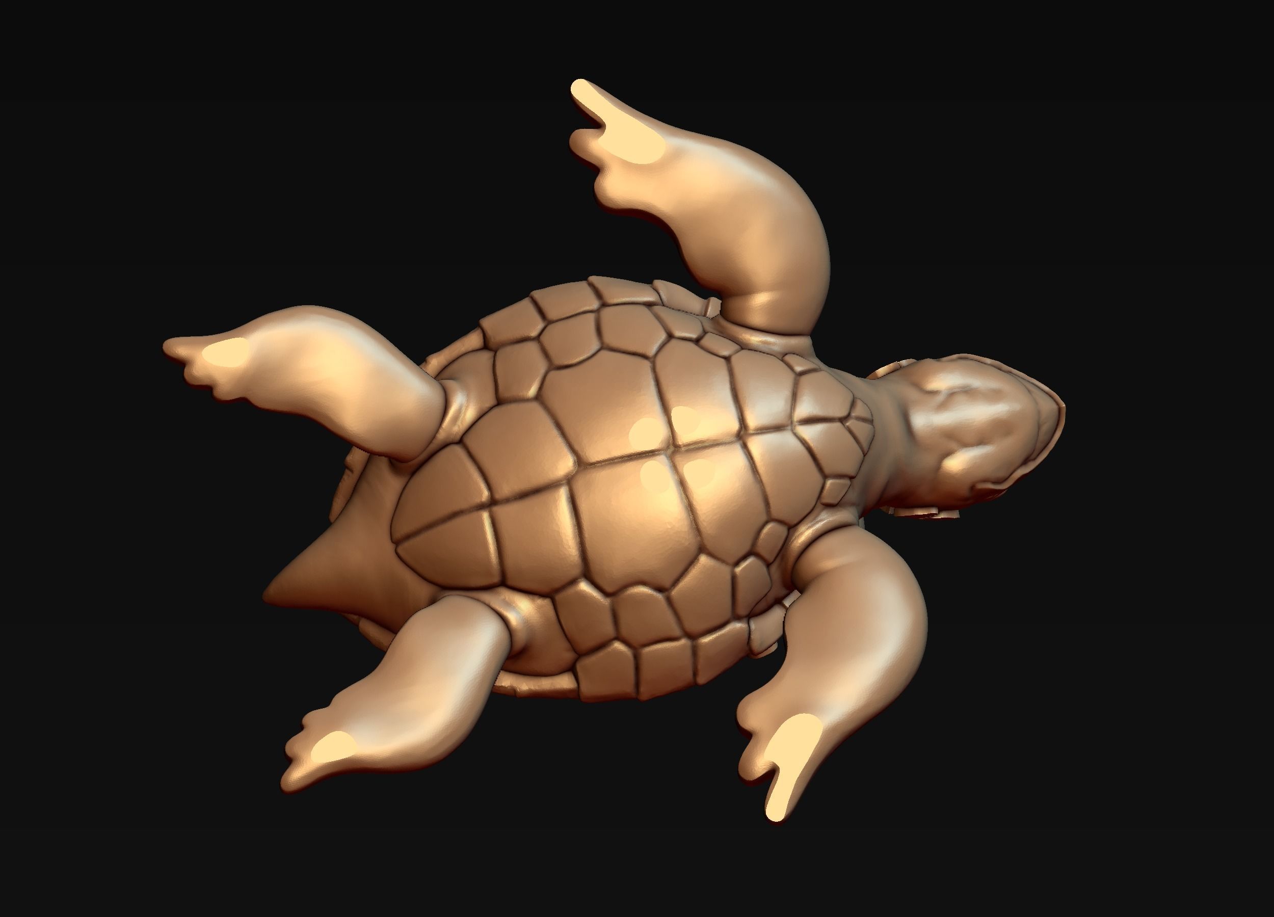Turtle with Tiki Mask Ornament 3D print model_11