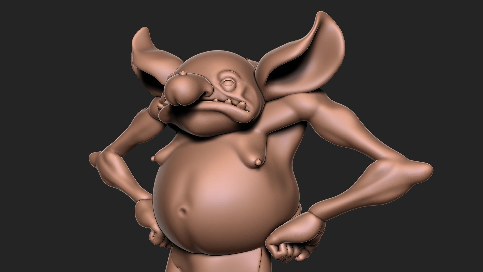Goblin with base 3D print model_2