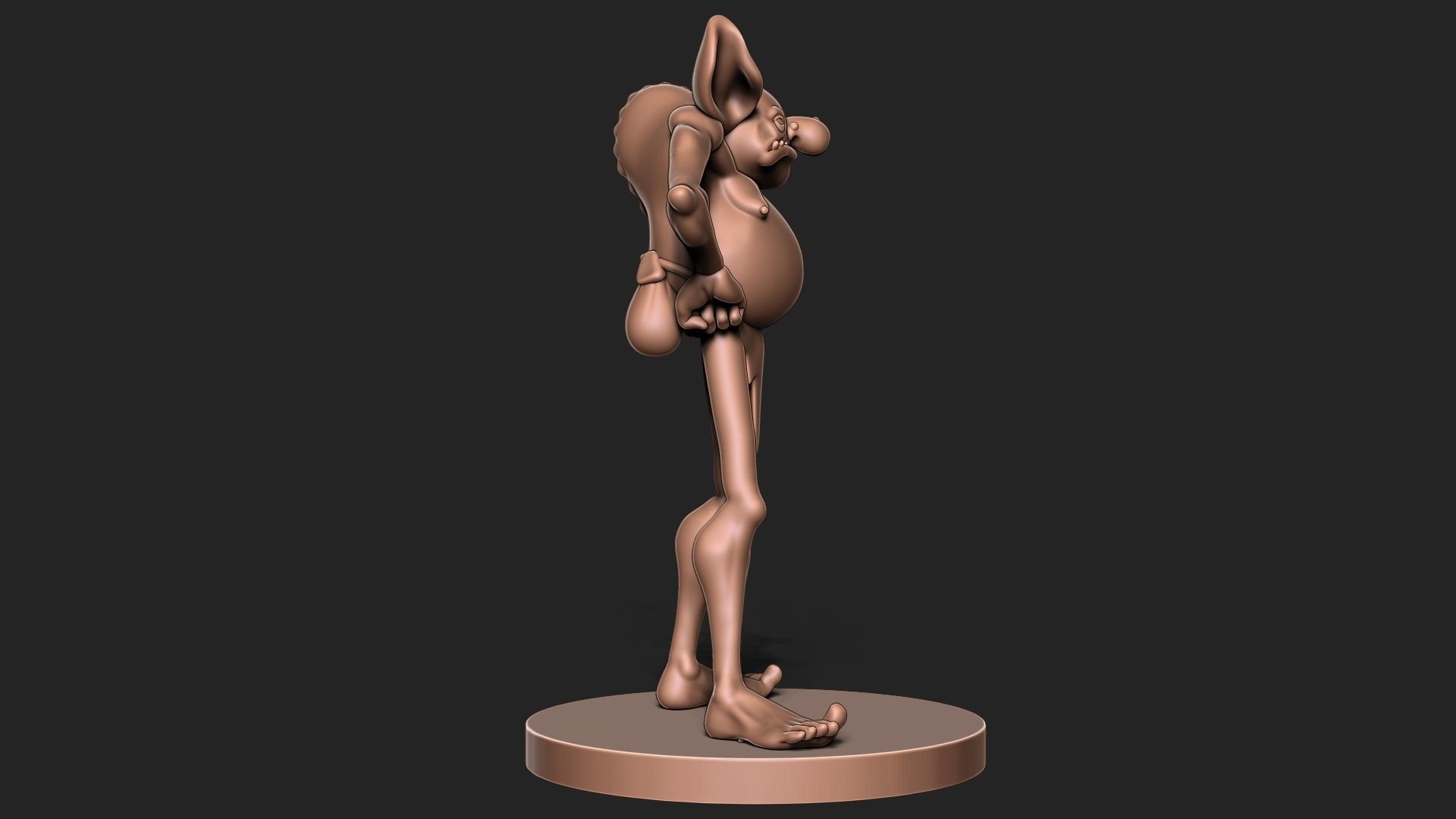 Goblin with base 3D print model_6