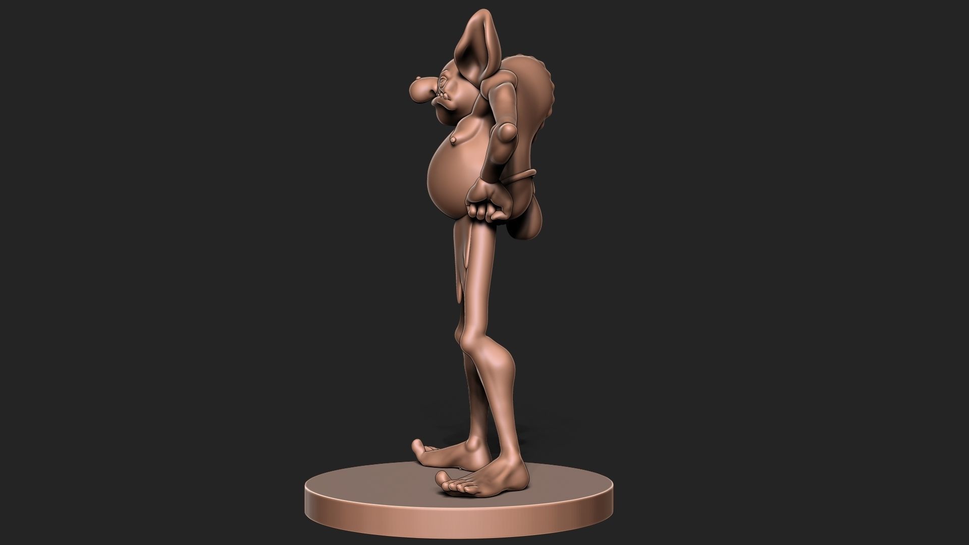 Goblin with base 3D print model_10