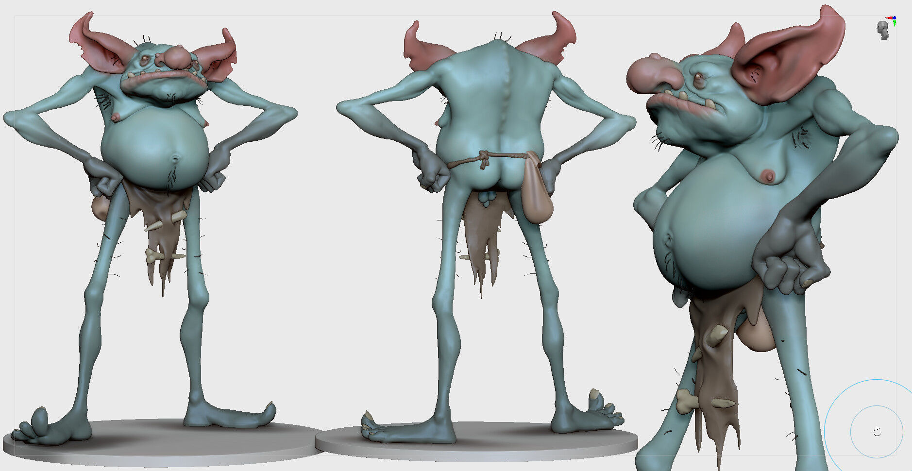 Goblin with base 3D print model_13