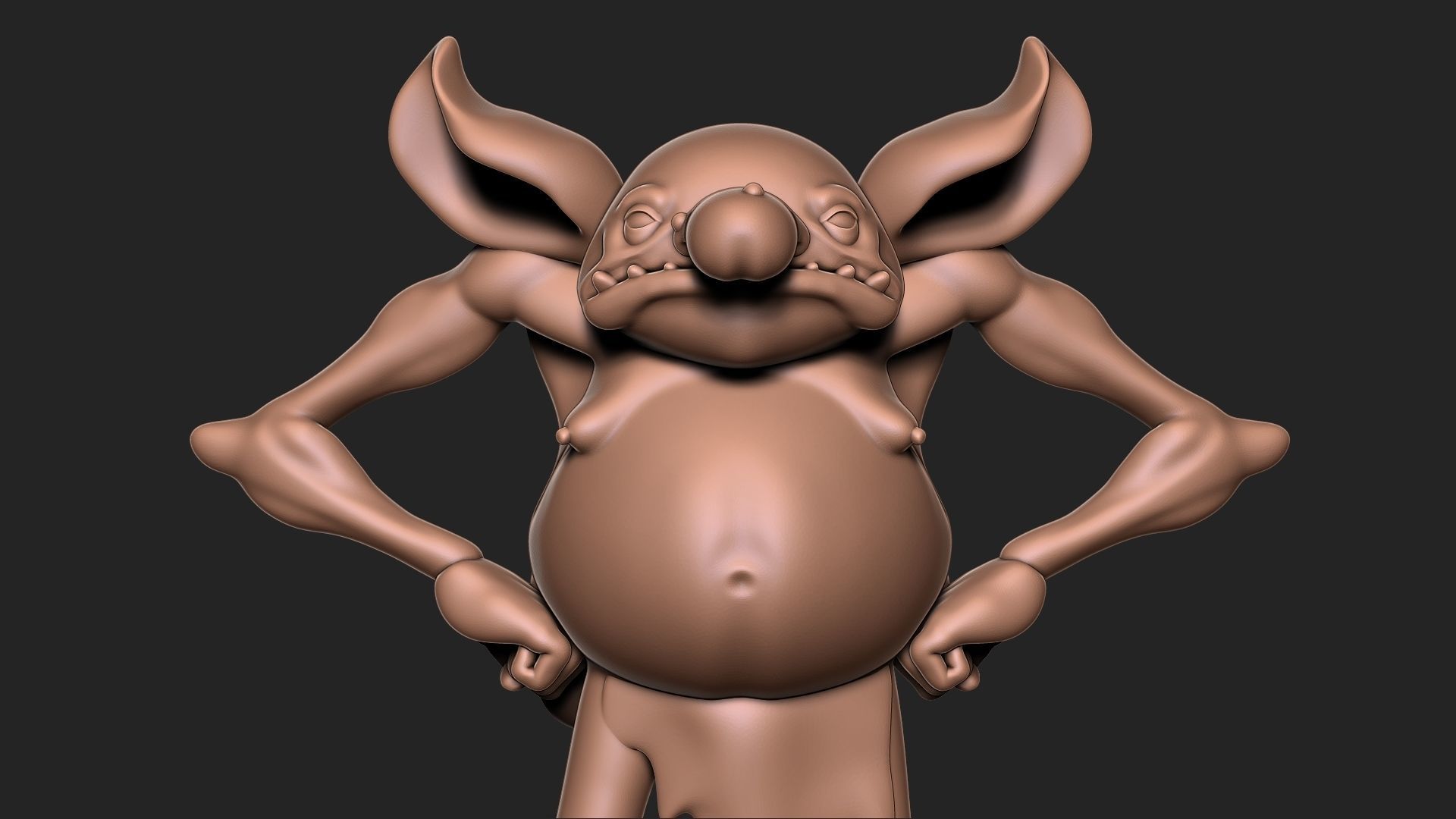 Goblin with base 3D print model_11