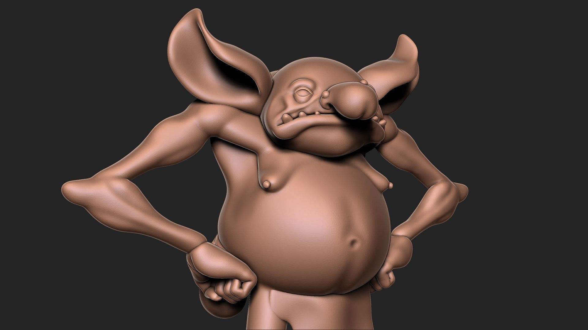 Goblin with base 3D print model_1
