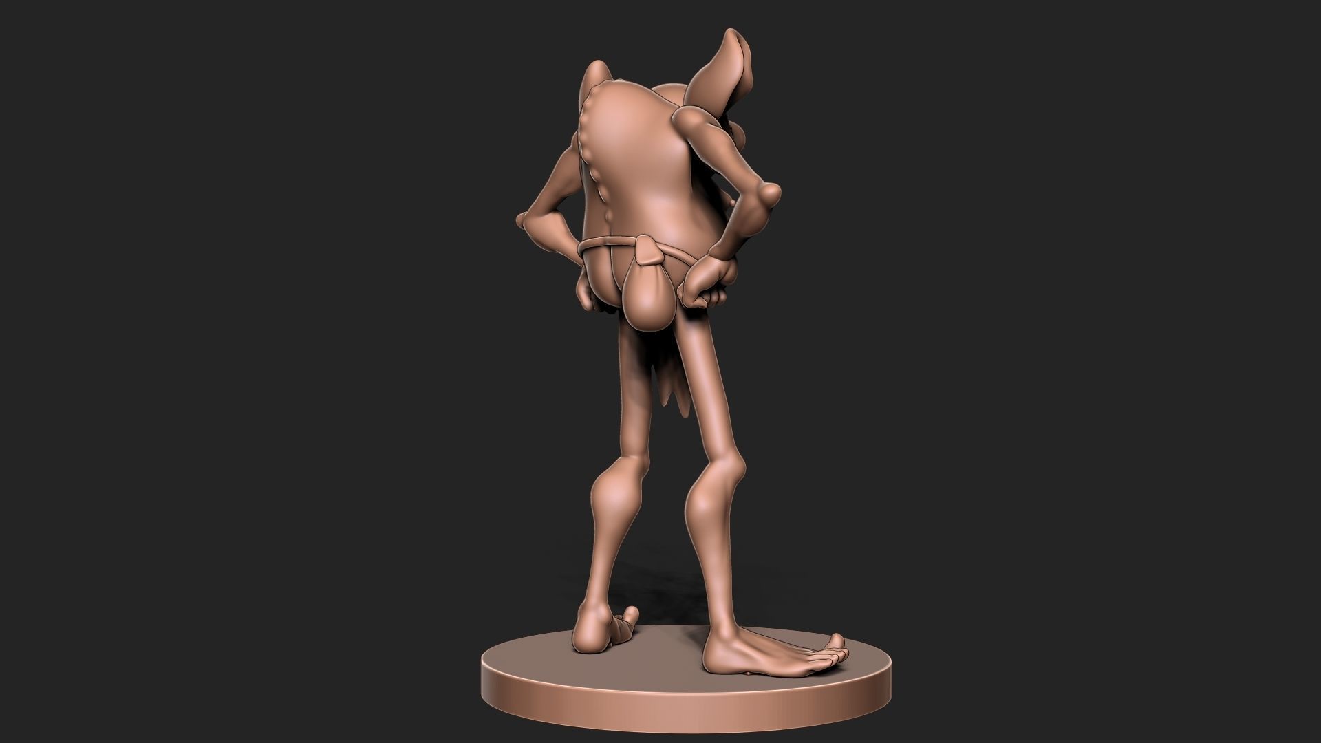 Goblin with base 3D print model_7