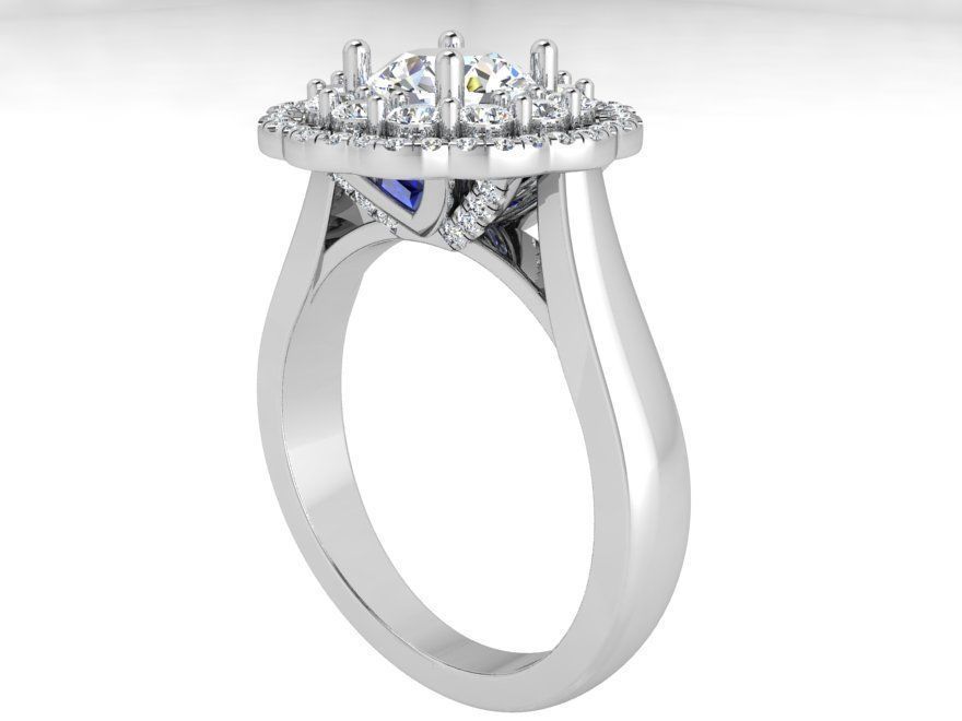 2-row opened flower ring 3463 3D print model  3D print model_2