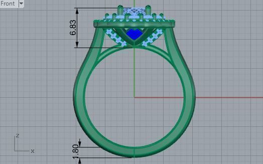2-row opened flower ring 3463 3D print model  3D print model_5