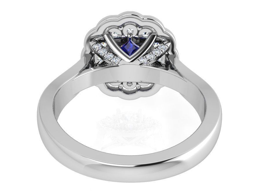 2-row opened flower ring 3463 3D print model  3D print model_3