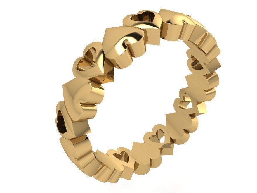 Round heart ring 3465 3D print model 3D print model_1