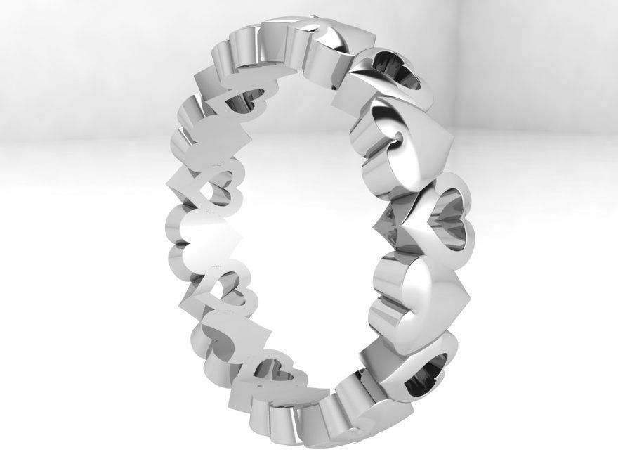Round heart ring 3465 3D print model 3D print model_2