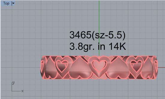 Round heart ring 3465 3D print model 3D print model_4