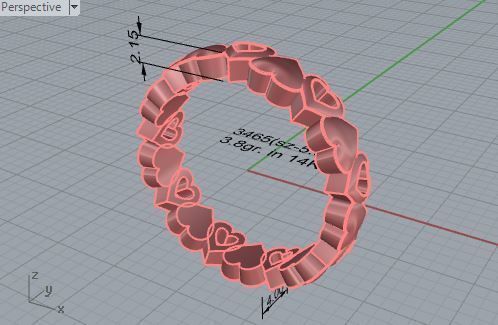 Round heart ring 3465 3D print model 3D print model_7