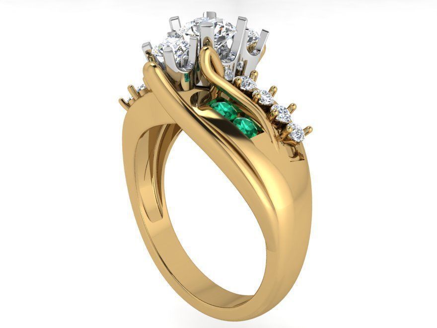 Colorful cross diamond ring 3466 3D print model 3D print model_1