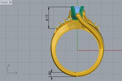 Colorful cross diamond ring 3466 3D print model 3D print model_5