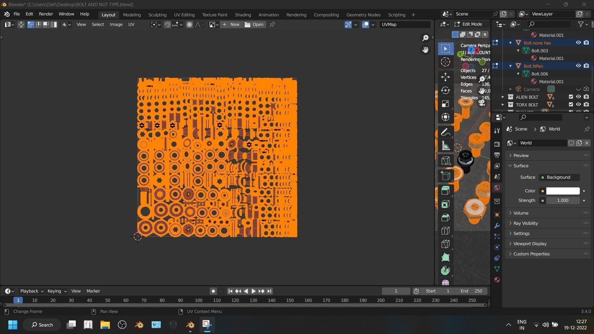24 bolt and 3 nut 3d model 3D model_2
