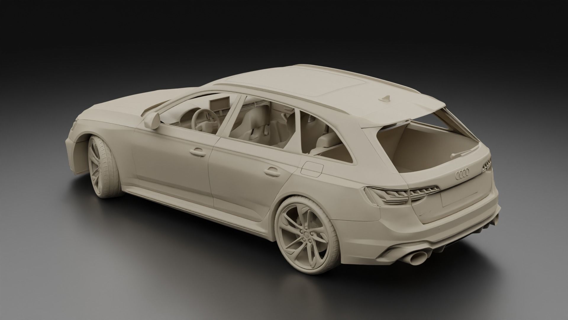 High detail Audi RS4 2022 B9 5 High poly 3D model 3D model_26
